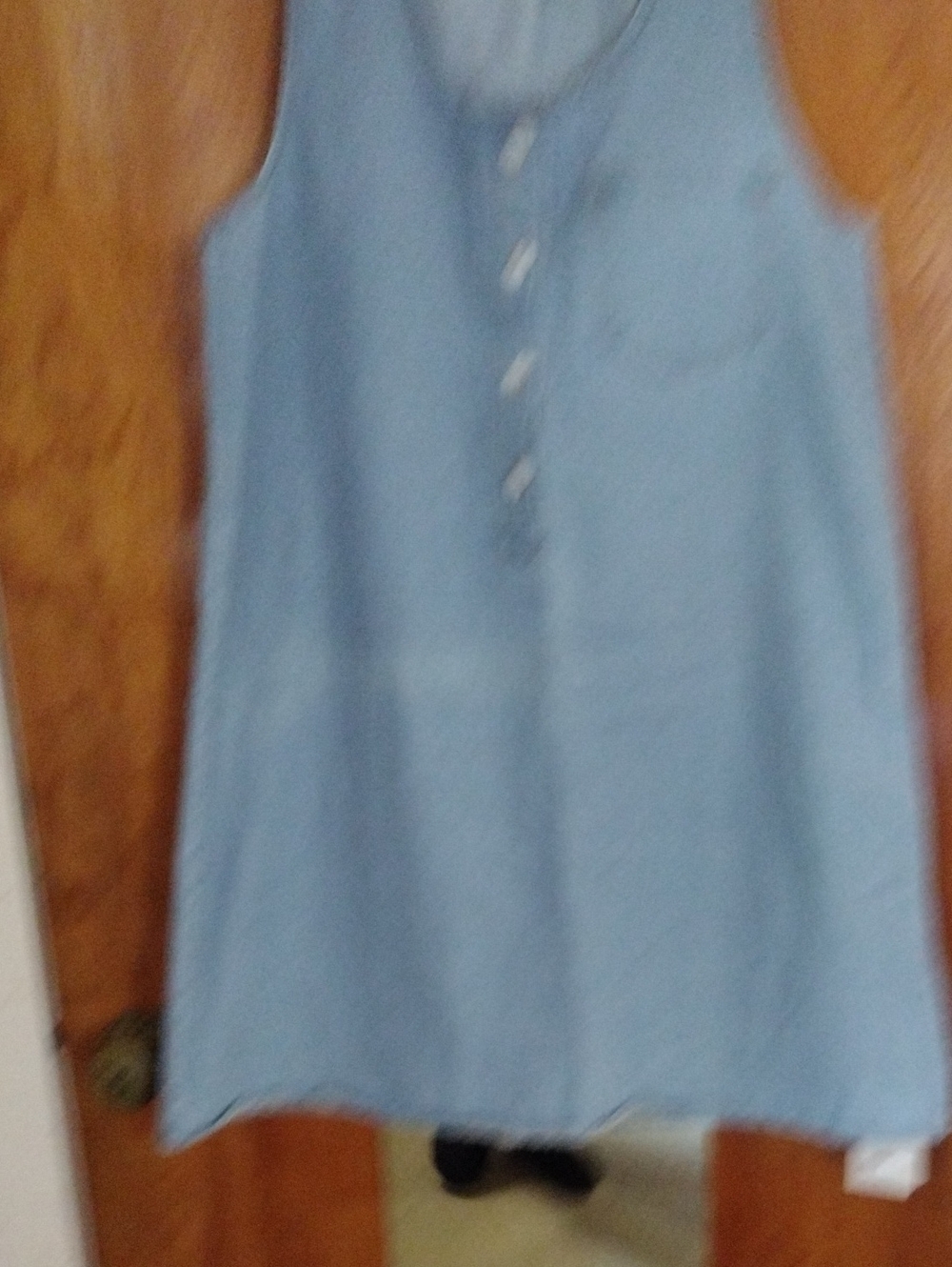 Woman's Light Blue Sleeveless Denim Dress